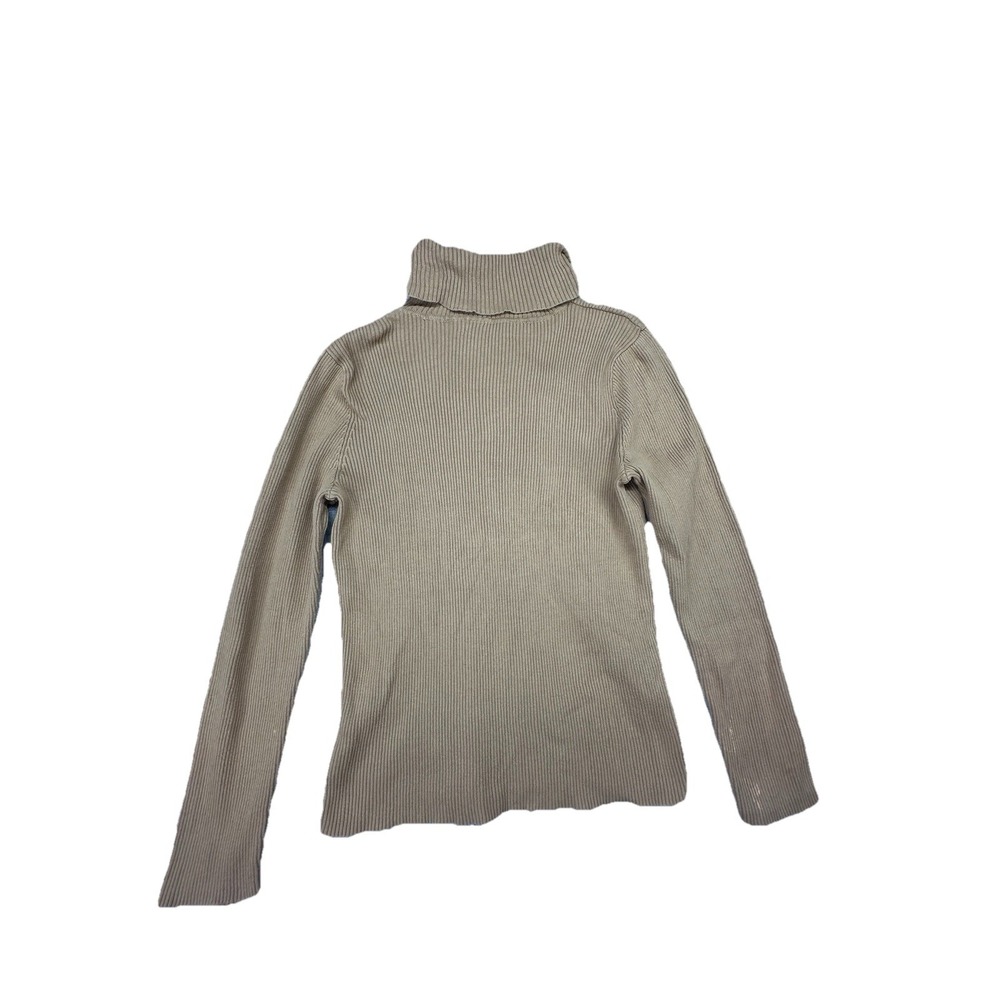 Ralph Lauren Polo Jeans Women's Turtleneck Sweater Ribbed Beige Large